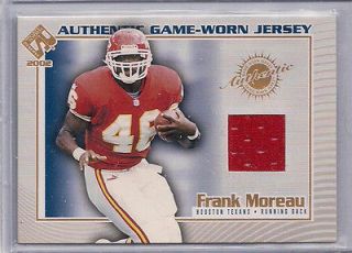 2002 Private Stock Frank Moreau jersey card Kansas City Chiefs