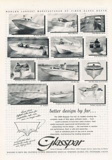 1958 Glasspar Boat   Design   Classic Vintage Advertisement Ad D123