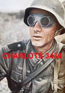 WW2 German Soldier with Goggles 5 x 7 Photo 