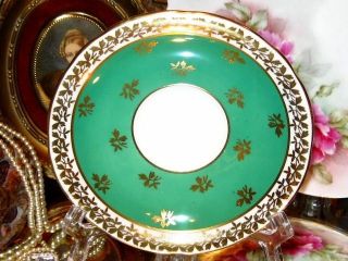 AYNSLEY GOLD LIME GREEN SAUCER NO Tea Cup and Orphan SAUCER ONLY c1920 