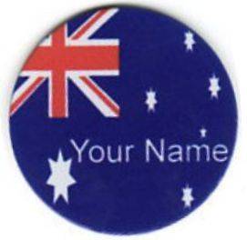 Personalised, AUSSIE, 1 Golf Ball Marker. Made for you.