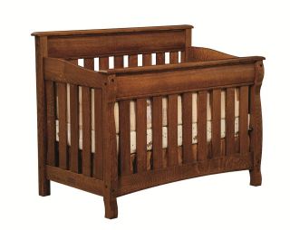 Amish Baby Furniture Crib Changer Solid Wood Nursery Set Conversion 