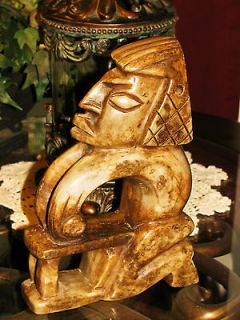 Onyx Mayan Aztec Hand Carved Sculpture Stone Statue Tribal