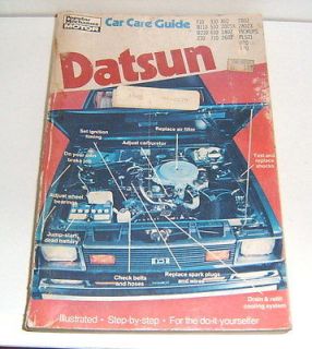 1970 80 Datsun Manual / Car care Guide F10, B210, 610, 200SX, 280ZX 