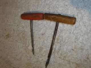Lot of 2 Vintage Antique Hand Held Augers
