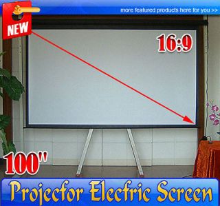 Black 100 Electric Projection Projector Screen 169 Film Movie 
