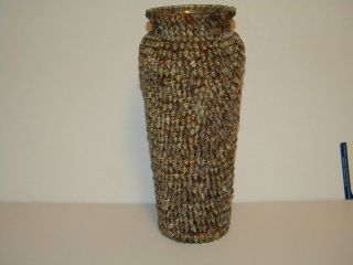 Glass Vase covered with sea shells handmade