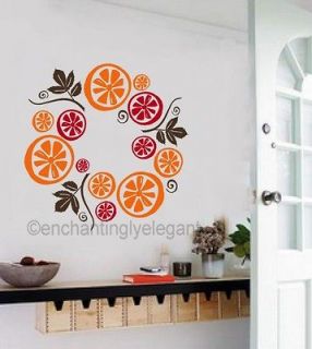 Fruit Wreath Modern Kitchen Bar Room Decor Backsplash Vinyl Decal Wall 