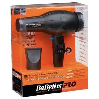 Babyliss Pro BABP2800 Ceramic 2800 Super Turbo Ionic Hair Dryer Black 