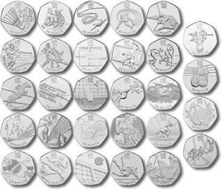   OLYMPIC COMPLETE SET ALL 29 COINS + FOLDER 50p / 50 pence 2011 / 12