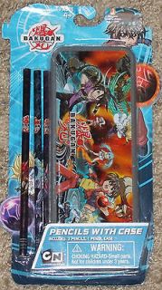 Bakugan Pencils with Case Cartoon Network Set New