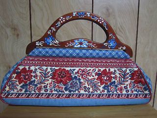 Authentic ISABELLA FIORE Wooden Handle Clutch with Beads