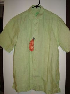 TOMMY BAHAMA Linen Easy SS Camp Shirt TR3128 100% Linen Praying Mantis 
