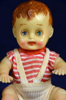Vintage Baby Boy Doll 6 Fluttering Sleep Eyes Movable Tongue 1950s