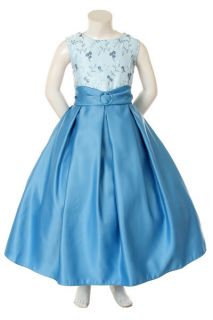 Pageant Wedding Recital Prom Formal Party Dress Blue for Girl size 4 