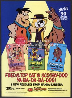   _Top Cat_Scooby Doo    Hanna Barbera     Vintage 1987 video trade ad