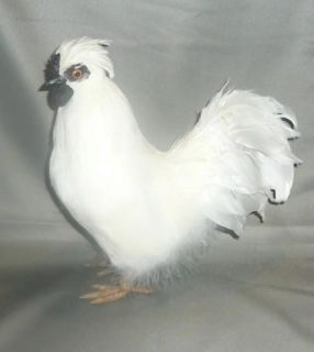 Realistic WHITE BANTAM CHICKEN Feathers Taxidermy Replica Country 