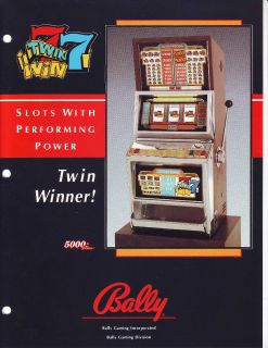 BALLY GAMING TWIN WIN 77 ORIGINAL CASINO SLOT MACHINE SALES FLYER 
