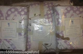 NWT Pottery Barn Kids Gabrielle FQ quilt & shams butterfly purple full 