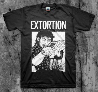 EXTORTION Chainsaw T shirt (Spazz Infest Drop Dead)