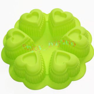 Cavity Recessed Heart Jelly Cake Soap Moulds Silicone Mold Tray