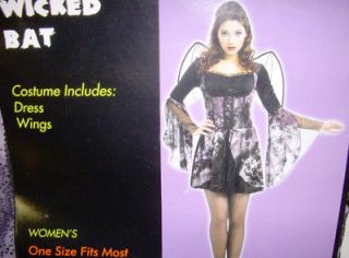 Wicked Bat Dress Wings Adult Dress Costume NWT