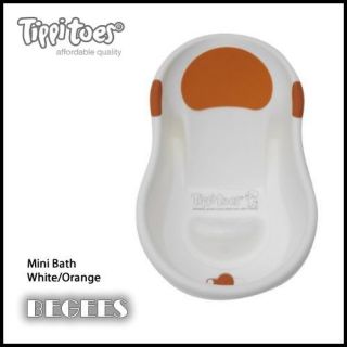 BRAND NEW TIPPITOES MINI BABY BATH TUB WITH DRAIN PLUG IN WHITE AND 