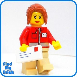 M008A Lego Winter Village Post Office Female Mail Carrier Minifigure 