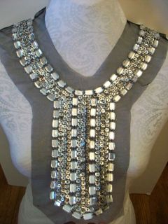 12 JEWELED Bead Sequin Applique SILVER   BLACK ***BLING BLING***