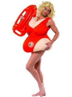 Baywatch Mens Padded Swimsuit Stag Fancy Dress Costume