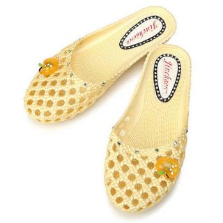New Water Aqua Summer Beach Jelly Womens Shoes Sandals Yellow US 7