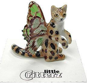 LITTLE CRITTERZ Fantasy Miniature Figurine Pixie Fairy Cat with 
