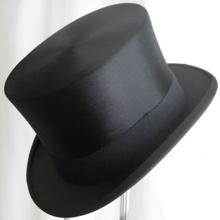 MEN VTG EXCELLED BY NONE BEAVER SILK FUR TOP HAT FEDORA 7 1/4 1920s 