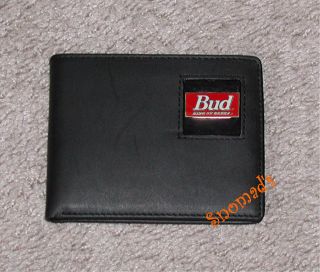   Leather Wallet Emblem Budweiser Bud King of Beers Logo Bi fold