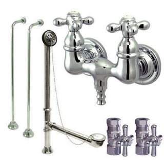 Down spout tub mount clawfoot tub filler faucet complete value pack 