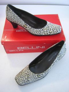 Bellini Wildcat Brown Leather Cheetah Pumps