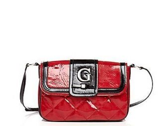 GUESS Womens Jill Cross body bag Handbag Black Red Charming w/ Party 