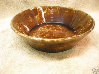 Vintage Rockingham or Bennington Yellow stone ware Bowl