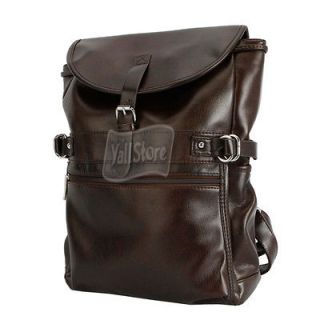 New Fashion Women PU Leather Casual Backpack Handbag Brown Hight 
