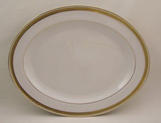 Bernardaud Limoges Porcelain Oval Platter~Gold Laurel Band~France
