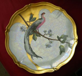 HUGE Limoges Bird of Paradise Platter Charger Tray