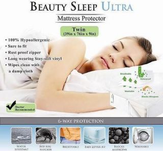 Bed Bug/Allergy Relief Waterproof Mattress Cover 80% Cotton TWIN XL 