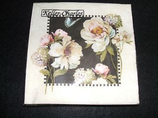 Victorian Rose flowers paper beverage napkins USE FOR DECOUPAGE