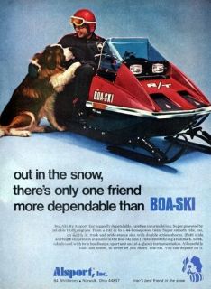 1973 Alsport Boa Ski R/T 440 Snowmobile Original Color Ad