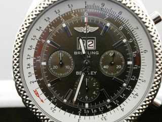 BREITLING BENTLEY MOTORS 6.75 S/S 48MM CHRONOGRAPH MINT EXTRA STRAP 