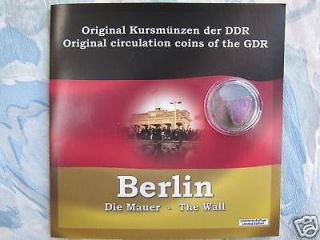   Germany   German Democratic Rep. 6 Coins with Piece Of The Berlin Wall