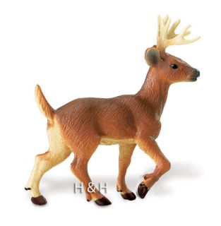 Safari Ltd. 291229 Whitetail Deer Buck Toy Wild Forest Animal Figurine 