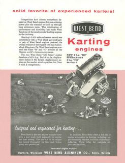 Vintage & Very Rare 1960 West Bend 580 Go Kart Engine Brochure