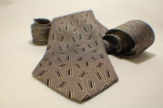 Great BENTLEY CRAVATES TIE   THICK SILK w/ GRAY