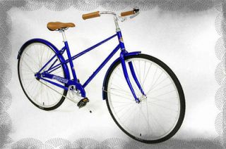   ESSEX CITY BIKE ROAD BIKES 700C SINGLE SPEED Womans BICYCLE 49cm BLUE